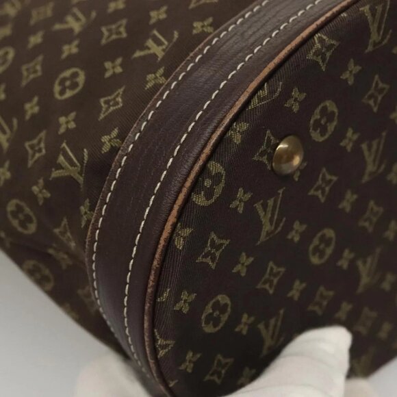 LOUIS VUITTON Monogram Mini Lin Bucket PM Shoulder Bag Brown - Picture 6 of 11